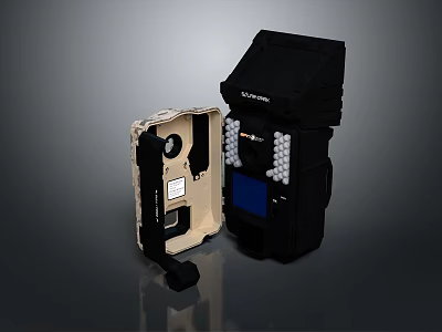 Beige And Black Electronic Devices With Display Screen And Control Buttons 3d model