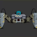 Multi Legged Mechanical Spider Robot With Blue Sensor And Gray Yellow Joints 3d model
