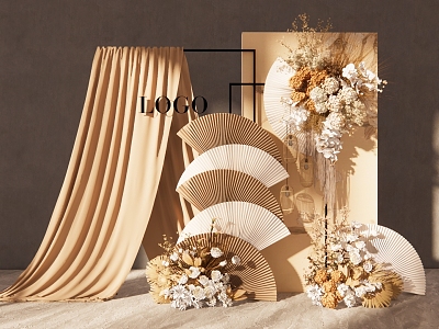 Modern Champagne Wedding Welcome Area model