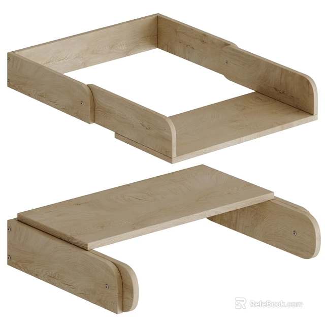 Wooden Kids Bed With Simple Design Natural Material And Safe Frame Structure 3d model 