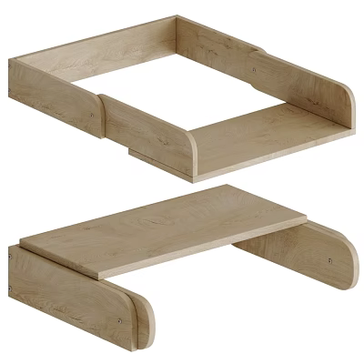 Wooden Kids Bed With Simple Design Natural Material And Safe Frame Structure 3d model