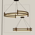 Modern Metallic Circular Ring Chandelier Design With Illuminated Lighting For Interior 3d model