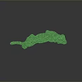 Green Tiger Sculpture With Textured Grass Like Surface On Shiny Black Base