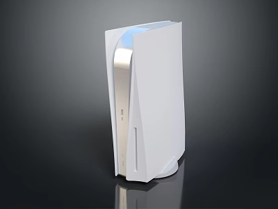 Modern White Vertical Household Appliance With Sleek Design And Blue Light Strip 3d model