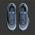Blue Nike Air Max 97 Shoes With Smiley Face Logo And White Sole