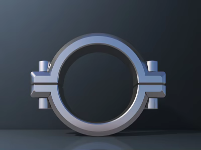 Metal Ring Mechanical Part With Symmetrical Bolted Connections And Industrial Design 3d model