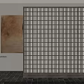Modern Decorative Partition With Lattice Design For Interior Space And Tile Floor 3d model