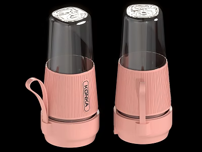 Pink VAVSEA Daily Use Blender Cups With Transparent Body And Handle 3d model