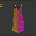 Women's Spaghetti Strap V Neck Mid Length Dress With Yellow And Black Floral Print
