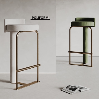 poliform modern bar stool fabric bar stool bar chair 3d model