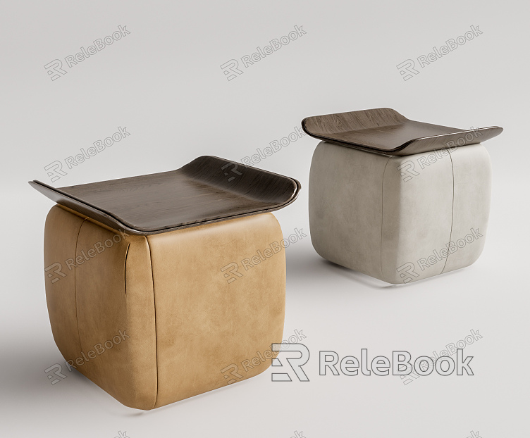 Modern Stool Leather Ottoman model