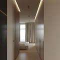 Modern Minimalist Apartment Bedroom Interior With Light Tones