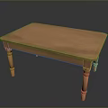 Simple Wooden Office Desk With Smooth Top And Sturdy Four Legs Design