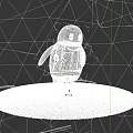 Penguin Shaped Robot Character R27 From Animated Game And Movie Scenes