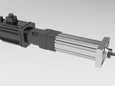 Industrial Linear Actuator With Black Motor Housing And Silver Piston Rod For Mechanical Transmission Systems 3d model