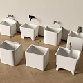 Bathroom Small Fixtures White Ceramic Washbasins With Different Modern Designs And Pedestal Bases
