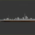 Detailed Military Warship Model With Scale Design And Naval Weapon Features