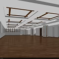 Elegant Modern Private Room Interior With Sofa Chandelier Dining Table Wooden Floor And Windows