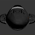 Futuristic Spacecraft With Gray Streamlined Body And Red Cockpit Light