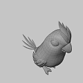Cute Game Movie Character Parrot With Yellow Crest White And Yellow Feathers And Pink Beak