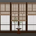 Natural Bamboo Blinds For Modern Window Interior With Wooden Frame And Elegant Design
