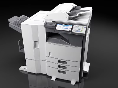 Business Equipment Multifunctional Printer Scanner Copier with Digital Display and Multiple Paper Trays for Office 3d model