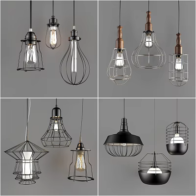 Industrial LOFT chandelier 3d model