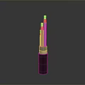 Detailed Electrical Cable Cross Section With Colored Cores And Insulation Layers