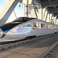Modern Railway Station Platform Featuring High Speed Bullet Train And Steel Structure Tracks