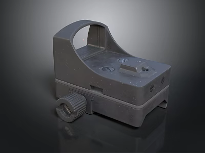 Black Tactical Weapon Sight With Adjustable Knob And Lens Window Design 3d model