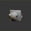 Hand Carved Stone Owl Sculpture With Intricate Feather Patterns And Decorative Base