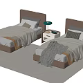 Modern single bedside table 3d model