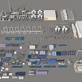 Public Power Plant Equipment Including Wind Turbines Solar Panels And Electrical Facilities