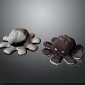 Cute Plush Octopus Home Decor Furniture Toys In Light Gray And Dark Purple