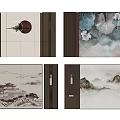 Chinese Background Wall Designs With Circular Lotus Mountain And Traditional Art Patterns