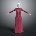 Red Plaid Long Sleeve Maxi Dress With Button Front Details And Classic Design