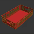 Red Plastic Storage Basket with Ventilated Sides for Household Organizing and Daily Use