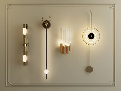 Modern Wall Lamps With Various Stylish Designs For Home Interior Decor 3d model