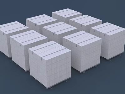 cement brick pile aerating brick engineering brick building material brick pile 3d model