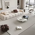 Modern sofa coffee table combination 3d model