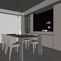 Modern Restaurant Interior Design With Dining Table Chairs Pendant Lights And Ambient Lighting