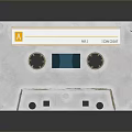 White Cassette Tape With Yellow Label Blue Square And M I Record