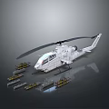 Advanced Aerospace Helicopter Featuring Multiple Missile Attachments And Details