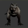 Realistic Striped Tyrannosaurus Rex Dinosaur Standing Pose 3D Render Model