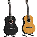 Black And Natural Wooden Acoustic Guitars Musical Instruments For Music Enthusiasts