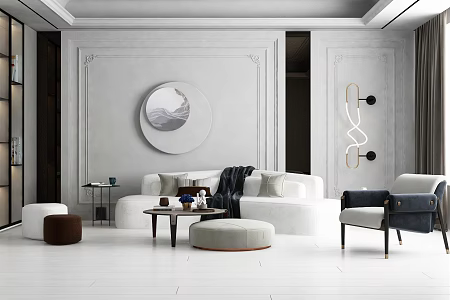 modern living room home 3d model