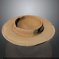 Rustic Handcrafted Earthenware Bowl With Wide Rim And Natural Textured Surface