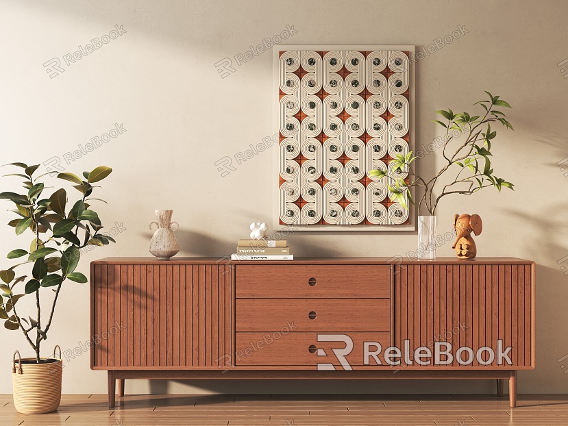 New Chinese-style Entrance Cabinet model