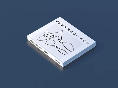 Abstract Art Book With Line Drawings And Creative Illustrations On Cover 3d model