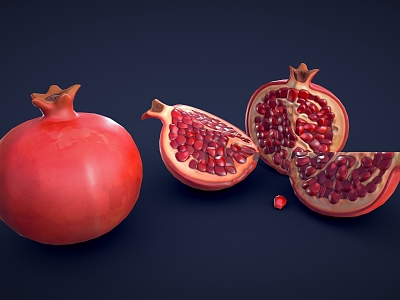 Pomegranate Stylized Pomegranate Cartoon Pomegranate Stylized Pomegranate Low Poly Pomegranate Cartoon Fruit Low Poly Fruit model